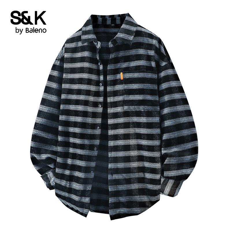 Baleno Men s S&K Series Retro Striped Long Sleeve Shirt M