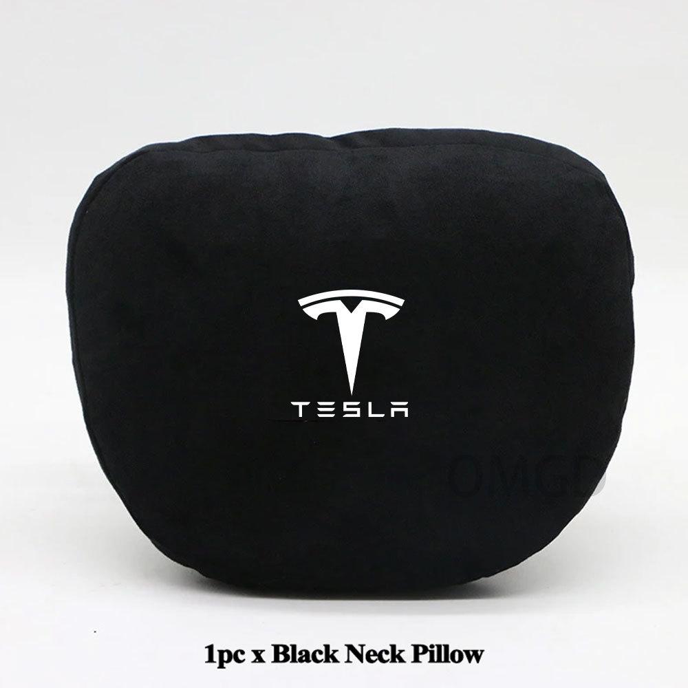 For Tesla Model 3 Model Y Car Seat Headrest Neck Pillow Model S Model X Soft Comfort Memory Cushion Protect Cover Accessories