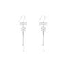 Exquisite Flash Zircon Bow Stud Earrings Women's Light Luxury Earrings Long Fringed Ear Jewelry