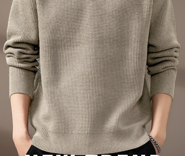 Men's High-End Retro Henley Knit Sweater - Autumn Trendy Loose Fit
