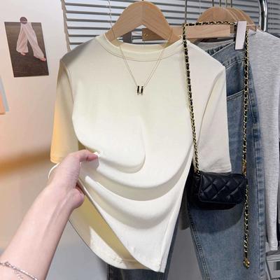Damen Sommer Einfaches Unterzieh-T-Shirt Dame Uni Slim Süße Kurzarm-Tops