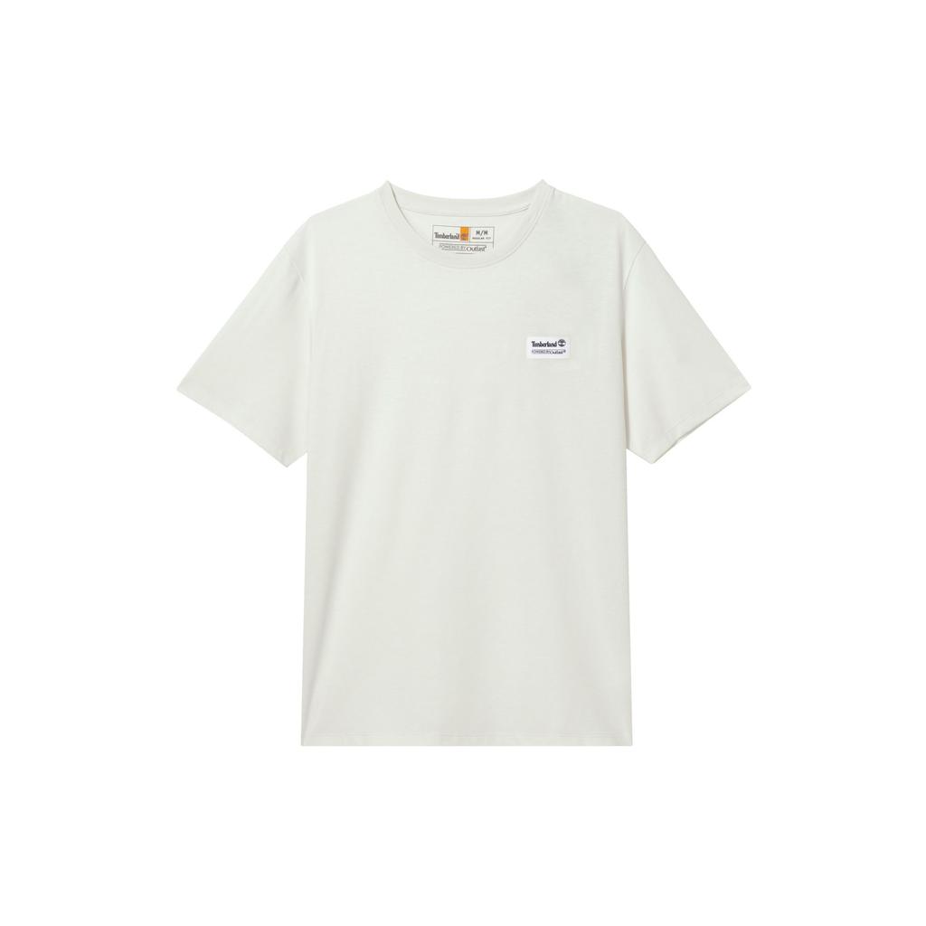 Timberland Solid Logo Round Neck Short Sleeve T-Shirt Men Tops Vintage-White A6EUU-CM9