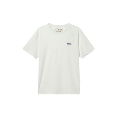 T-shirt Homme Uni Logo Col Rond Manches Courtes Hauts Vintage-Blanc A6EUU-CM9