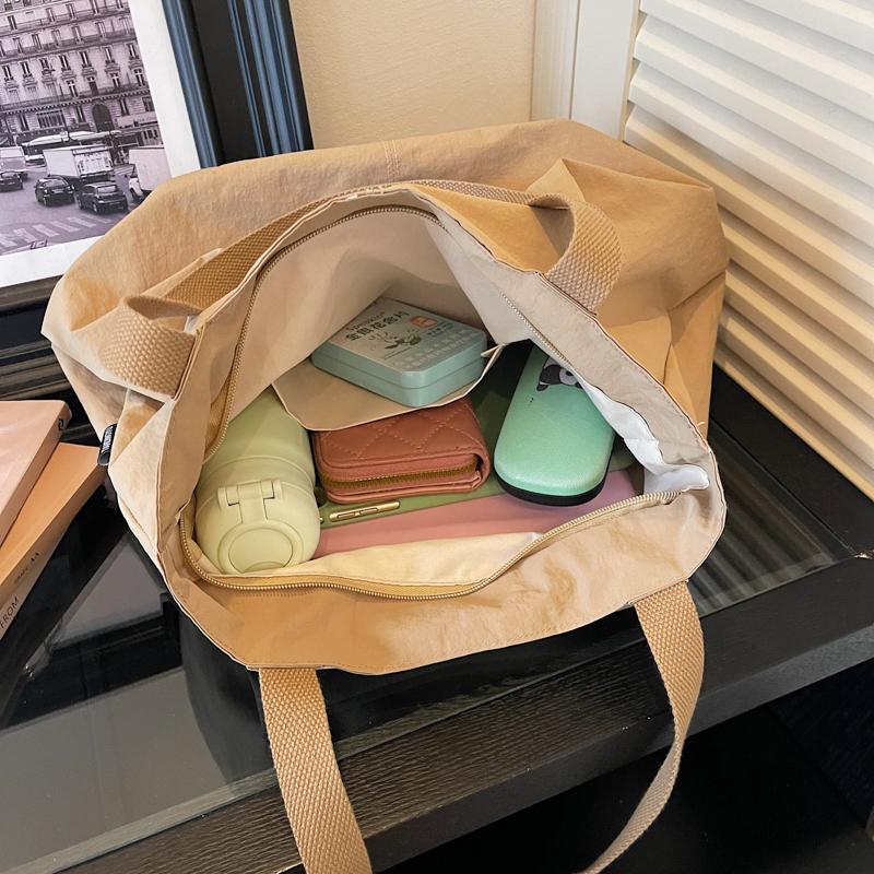 Minimalist Nylon Tote Bag with Spacious Design and Durable Handles Perfect for Everyday Use and Shopping