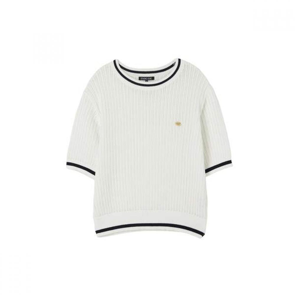 LAP Color Block Short Sleeve Knit As2kh466