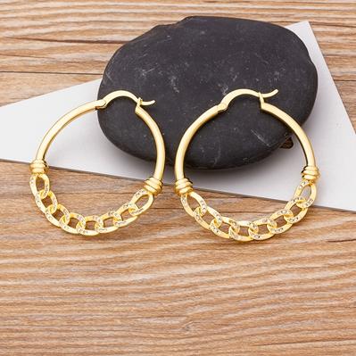 New Arrival Big Circle Colorful Color Charm Bohemia Earrings Top Quality Copper CZ Jewelry For Female Party New Year Gift