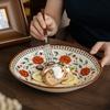 Guofeng Special-Shaped Deep Plate 9-Inch Ceramic Plate High-Value Salad Plate Restaurant Chinese Bowl Export