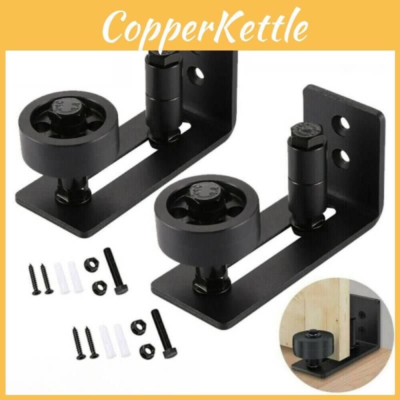 Rust-resistant Barn Door Stabilizer Carbon Steel And Pom Material Black Coating Convenient For American-style Sliding Doors