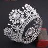 Bridal Crown Full Ring Wedding Crown Round Crown European Retro Palace Sparkling Diamond Luxurious Large Crown
