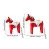 1 Pair Handcrafts Swedish Dala Horse Wooden Sculptures Painting Ornaments for Home Office Desktop and Shelf Decors