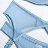 Women's Underwear Set Bra Choker Thigh Straps Belly String White S