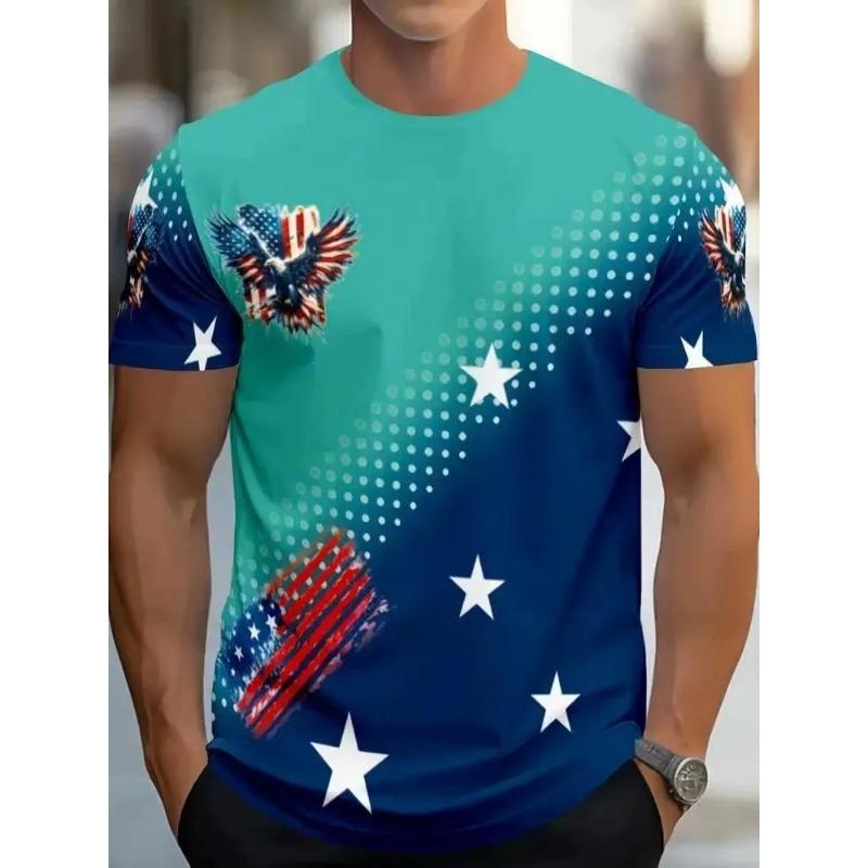 Summer New Men's Contrasting Color Splicing Short-sleeved Top Trendy Fashion Urban Street Casual T-shirt