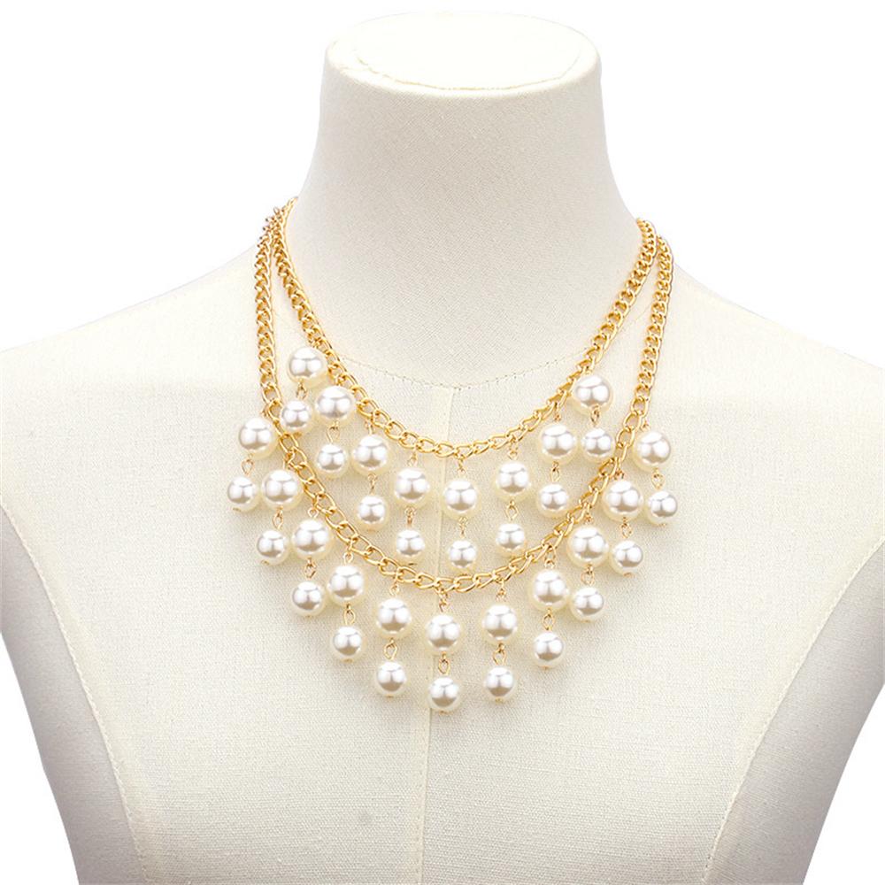ZRM Jewelry 2 Broke Girls Caroline Pearl Beads Golden Necklace Pendant Cosplay
