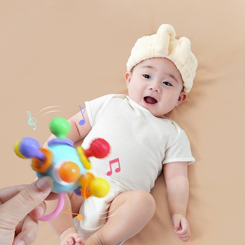 Hand Grip Ball Teeth-Glue Manhattan Gnawing And Potable Rattle Sound Toy Newborn Infant Learning Developmental Toy