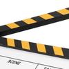 30x25CM Film Clapperboard Acrylic Clapstick Photography Props Director Board Tool(Yellow Striped White board(PAV1Y) )