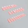 Ballet Style 3D Pearl Butterfly French Tip False Nails, Medium-Long