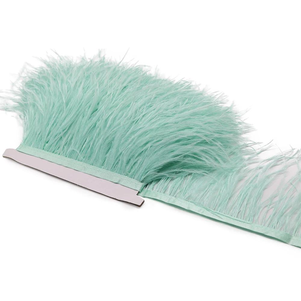 1Meter Natural Fluffy Ostrich Feathers Trim 8-10Cm Red Ostrich Plumes Craft Ribbon For Wedding Dress Sewing Clothing Decoration