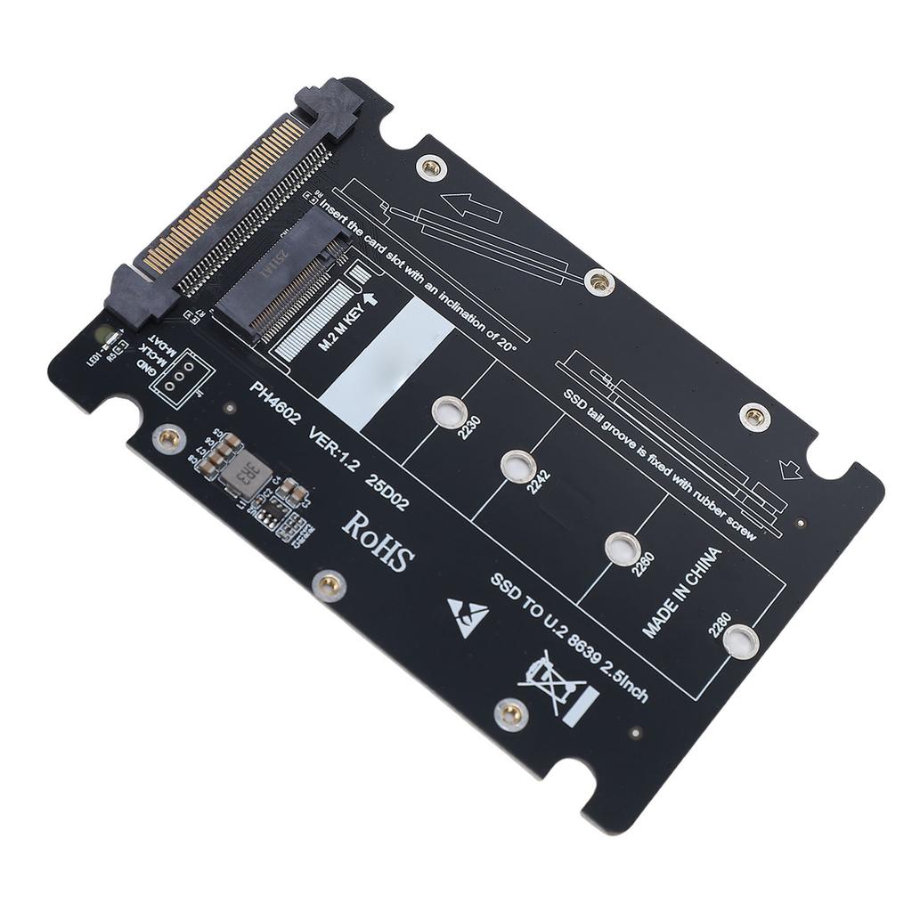 M.2 To U.2 SSD Adapter 64Gbps M.2 M Key NVMe To U.2 SFF 8639 SSD Adapter PCIE4.0 X4 Gen4 Support for 2230 2242 2260 2280