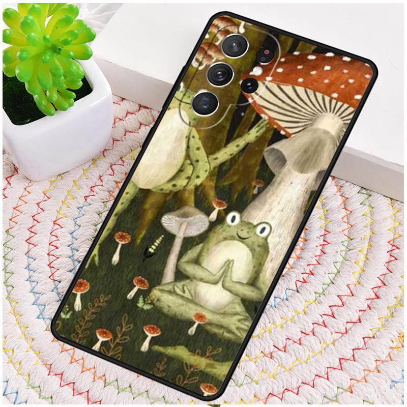 Frog Mushroom Cottagecore Phone Case for Samsung Galaxy Note 10 Pro S26 Ultra S23 S24 FE S25 S21 S22 PLUS Shockproof Cove