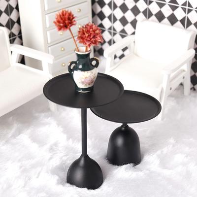 1:12 Dollhouse Miniature Iron Table Round Tea Table Simulation Coffee Table Model Kitchen Living Room Furniture Decor Toy