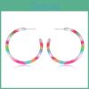 American European Trendy Style Rainbow Cshape Acrylic Earrings For Women