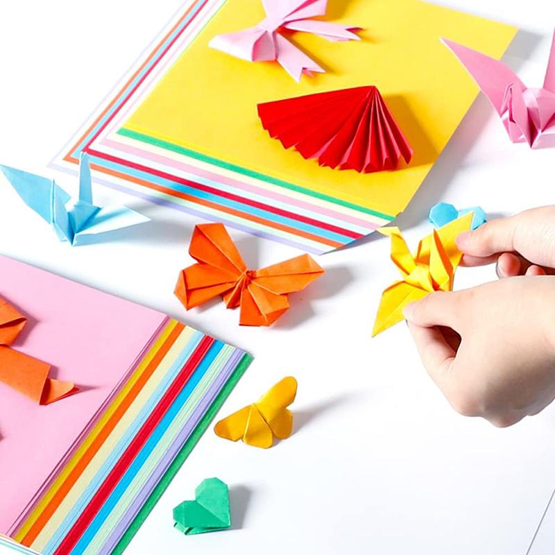 100 Sheets Origami Paper 150x150 Mm Double Sided Color Origami Easy Fold Paper DIY Handmade Folding Paper For Kids Arts Crafts