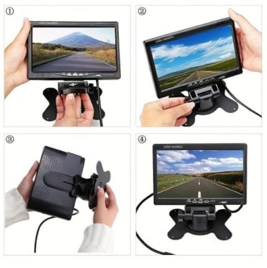 TFT LCD Car Monitor with Cordless Rearview Widescreen Backup Video Stand for Large and Campers 7-inch Camera, Display, Included, Vehicles, Trucks,
