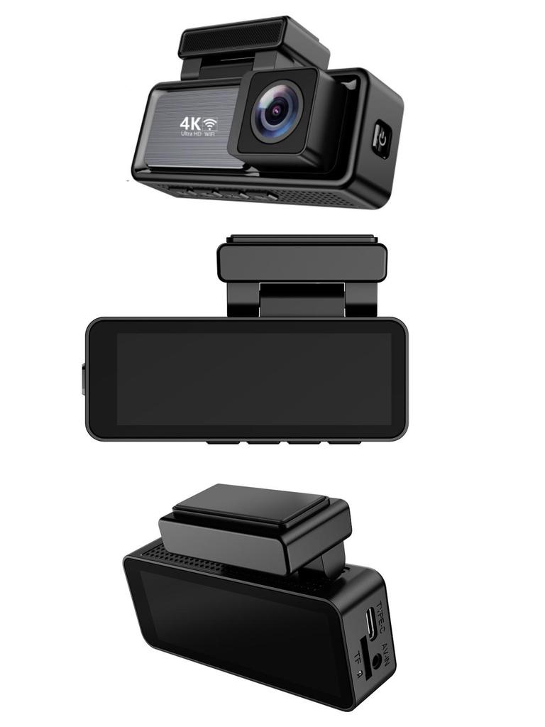 4K UHD 3.2-inch Dual Dash Cam with Night Vision and WiFi