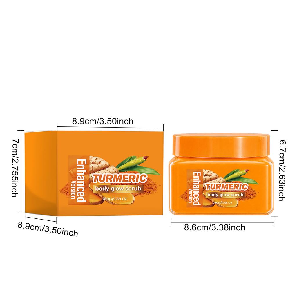 Turmeric Body Glow Scrub Natural Exfoliating Cream with Turmeric Extract and Moisturizing Ingredients for Smooth Skin 200g