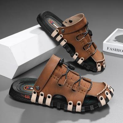 39-46 Sommer Herren Sommer Neue Atmungsaktive Dicke Sohle Hausschuhe, Rutschfest Verschleißfest Geschlossene Zehen Strand Sandalen, Paar Lässige Lochschuhe
