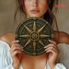 Vintage Metal Wall Art Compass Decor Round Iron Design Roman Numerals Star