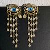 Vintage Style Women Men Eyes Tassel Pendant Crystal Heavy Industry Earrings Jewelry Exquisite Rtro Lady Classic Ear Rings
