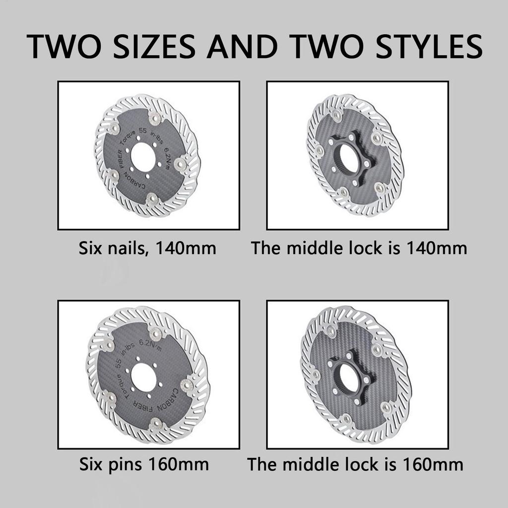 140/160mm Road Bike disc brake Carbon fiber brake discs Bike Rotor Centerlock Brake Rotors For Mountain Road Bicycle parts