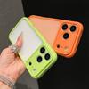 Luxury Orange Shield Transparent Phone Case for IPhone 17 Air 16 15 14 Plus 13 12 11 17 Pro Max Lens Protection Shockproof Cover