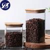 Průhledná čtvercová zapečetěná plechovka skleněná kořenka s víkem Kuchyňská nádrž na uskladnění kávových zrn Zásobník na potraviny