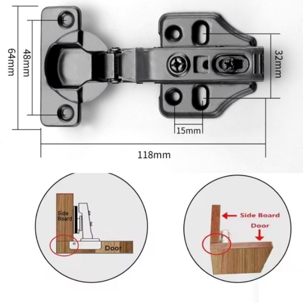 RVS Kastdeurscharnieren Soft Close Stil met Schroeven Verborgen Scharnieren Meubels Kledingkastdeur
