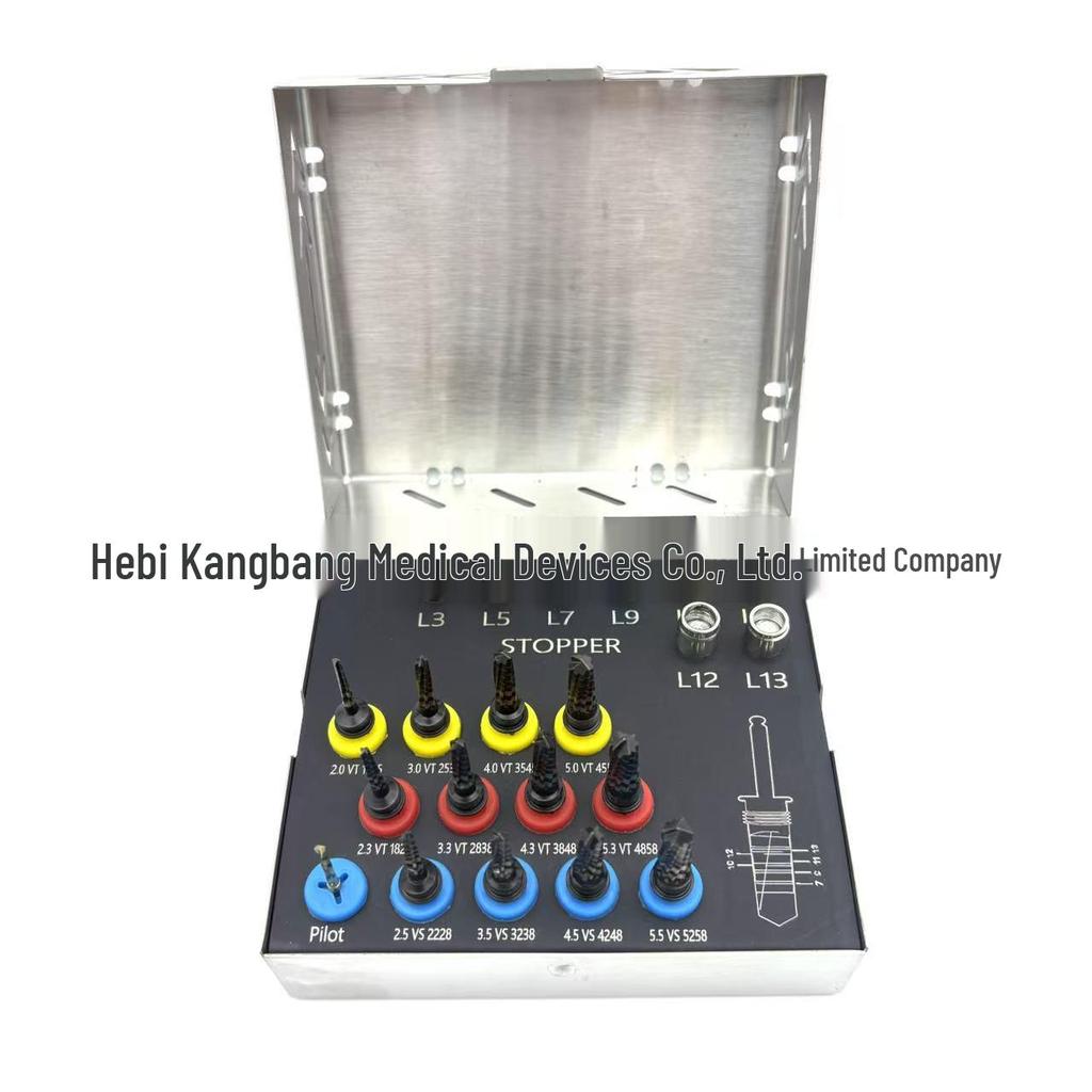 Maxillary Sinus Lift & Bone Compaction Drill Set with Stop Ring for Oral Procedures
