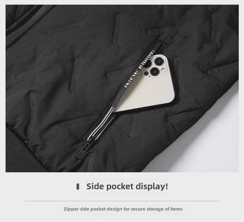 Chaqueta de Invierno para Hombre de Forro Polar de Cordero, Abrigo Grande de Algodón Felpa con Cuello Alto