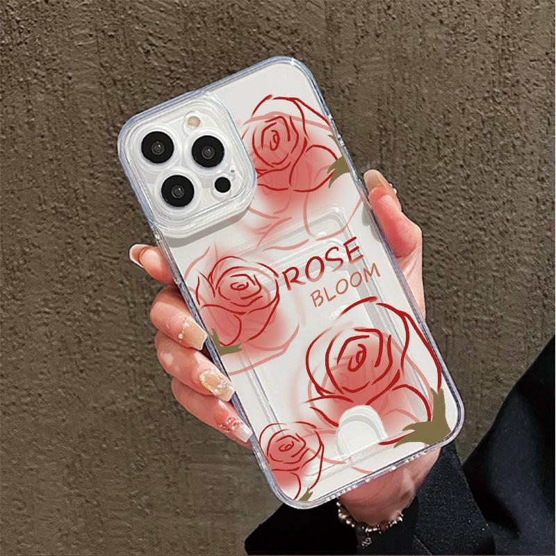 Card Slot Holder Silicone Wallet Pocket Case For Samsung A06 A16 A54 Xiaomi Redmi Note 12 13 14 Vivo V27E V27 Infinix Smart 7 Cover Clear Phone Bumper