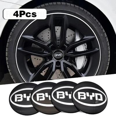 4Pcs 56mm Car Wheel Hub Caps Cover Rim Sticker Reflective Badge For BYD Tang F3 E6 Atto 3 Yuan Plus Song Max F0 G3 I3 Ea1 Dmi G6