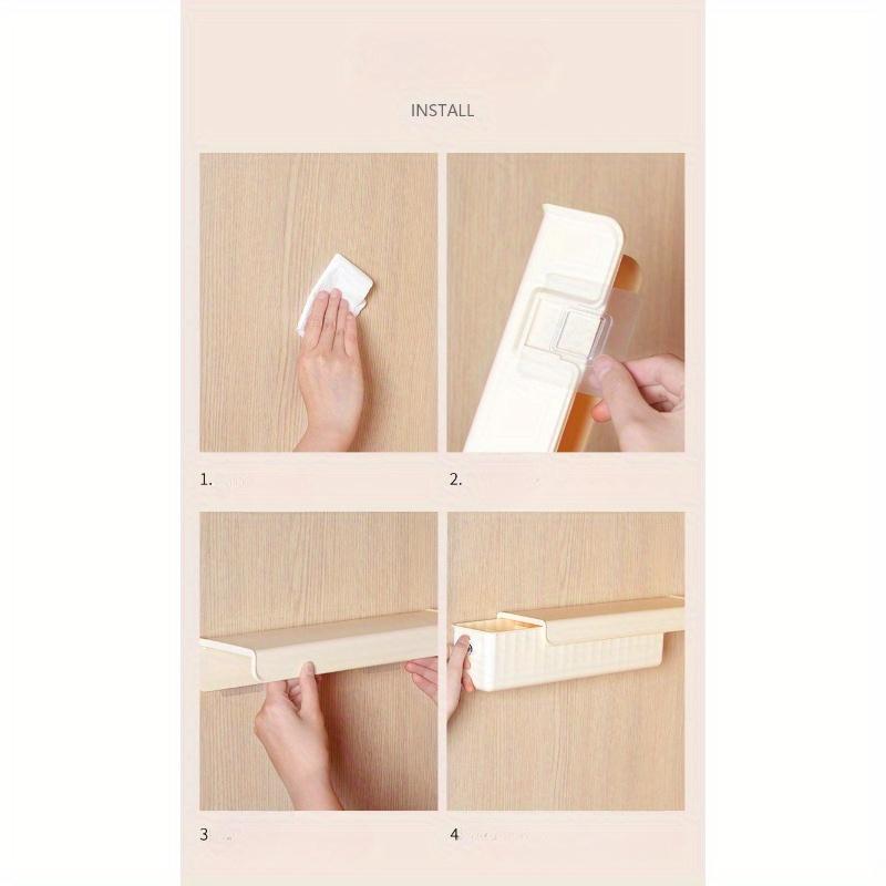 [Minimalist Design] Wall-Mounted 3-in-1 Plastic Storage Organizer for Underwear, Socks, and Accessories - Portable Hanging Closet Shelf with Drawers