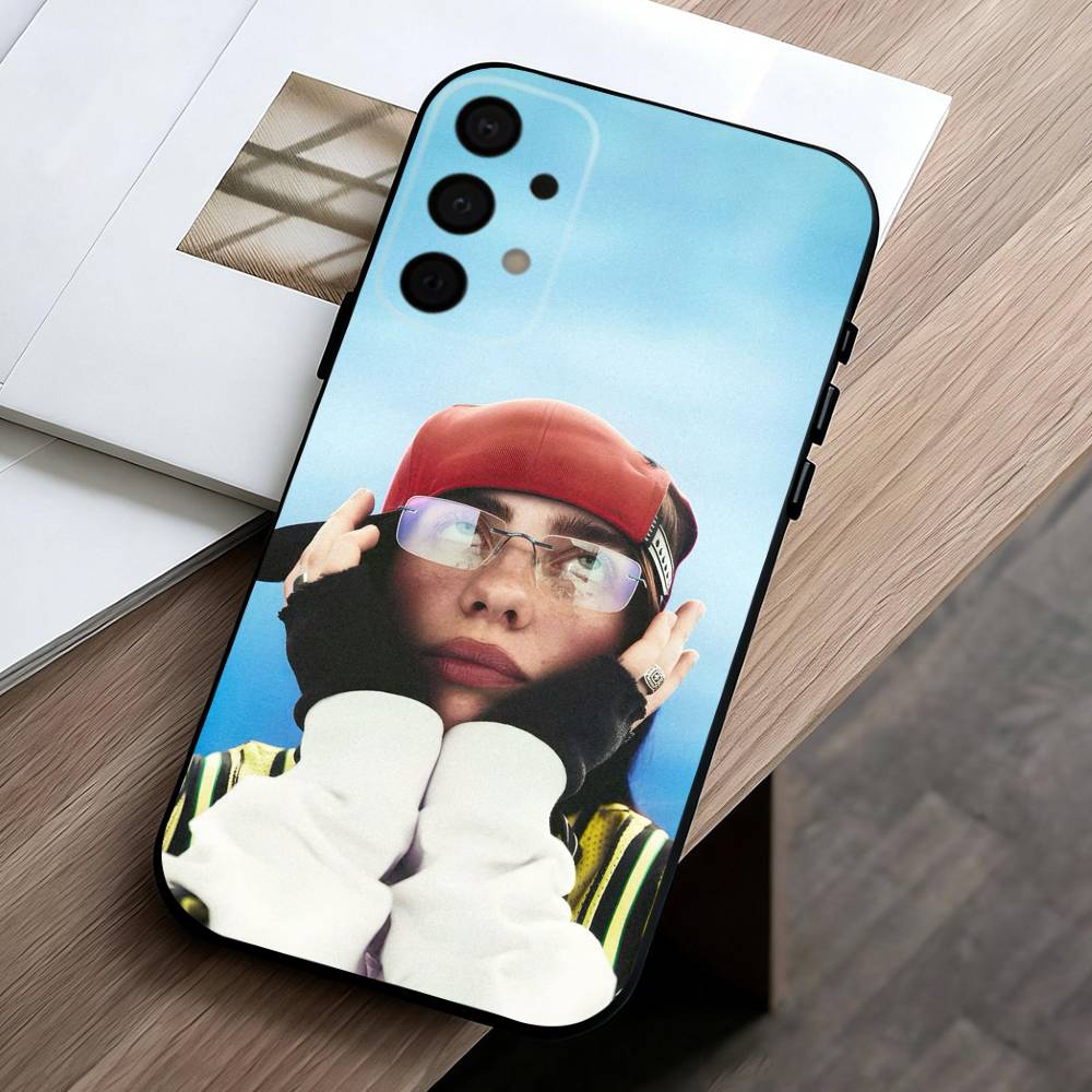 Singer B-Billie E-Eilish-H Phone Case For Samsung Galaxy A73,A72,A71,A70,A53,A52,A51,Soft Silicone Black Cover