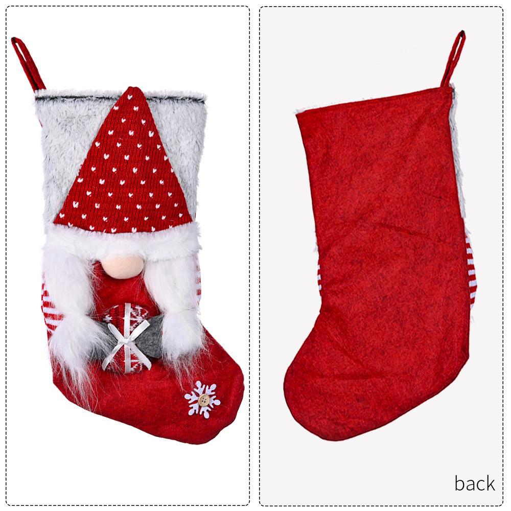 Soft Fabric Rudolph Christmas Stocking With Gift Design For Joyful Seasonal Decor
