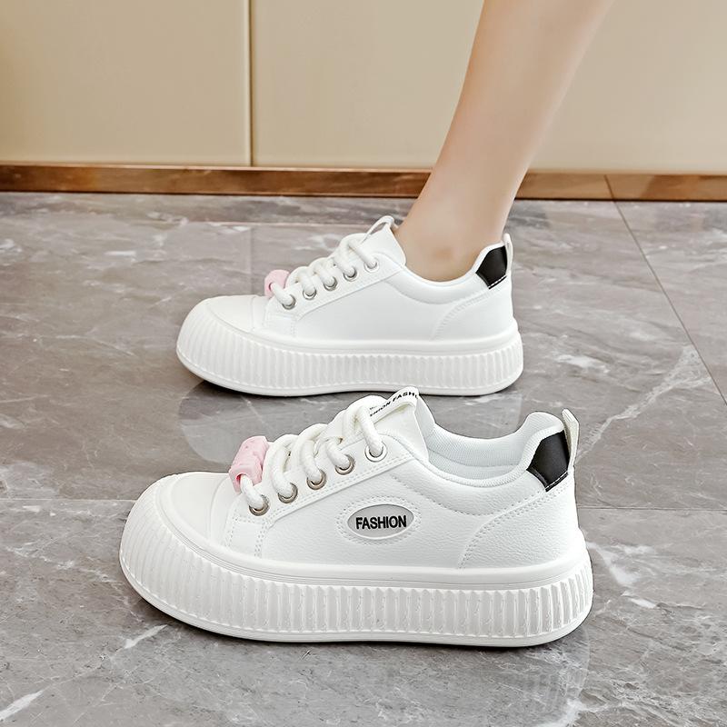

Popular little white shoes women s 2024 new spring versatile platform student casual shoes leather surface heightening board shoes women 213 35