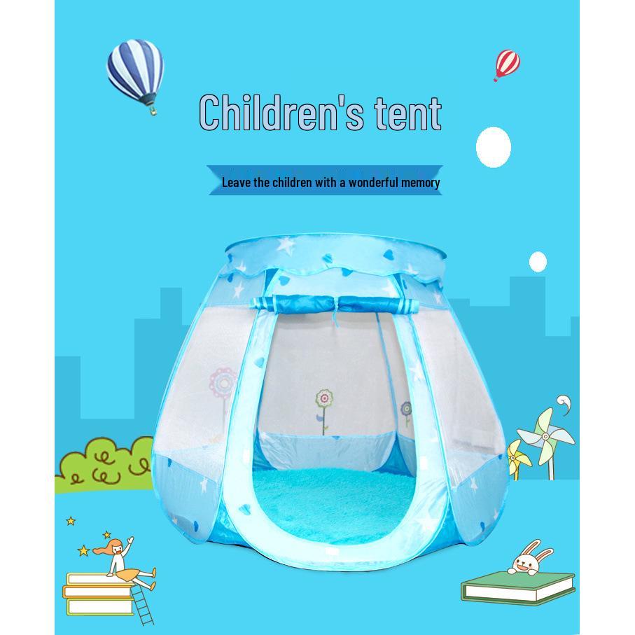Children's Six-Sided Indoor Tent with Ocean Ball Pit