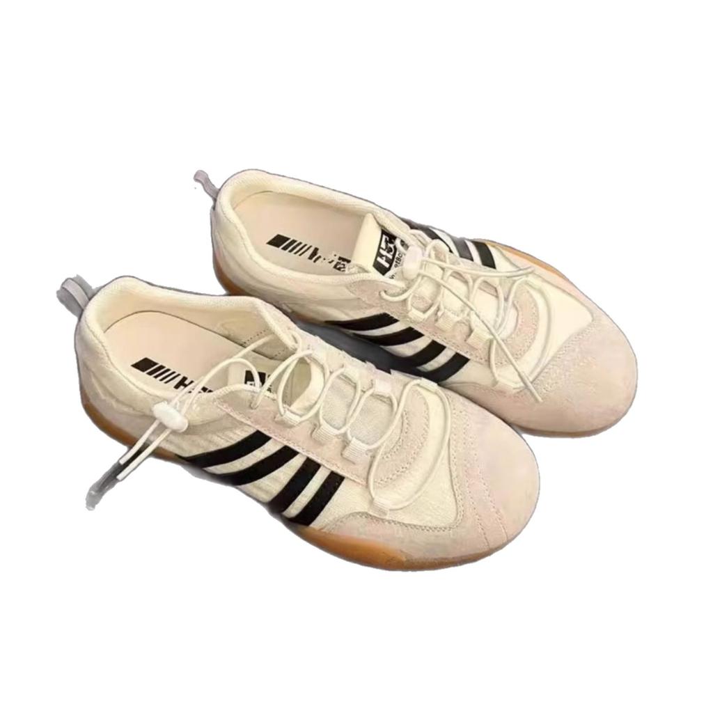 2025 summer new matte cowhide breathable cloth surface comfortable soft beef tendon sole elastic band versatile casual German training women's shoes