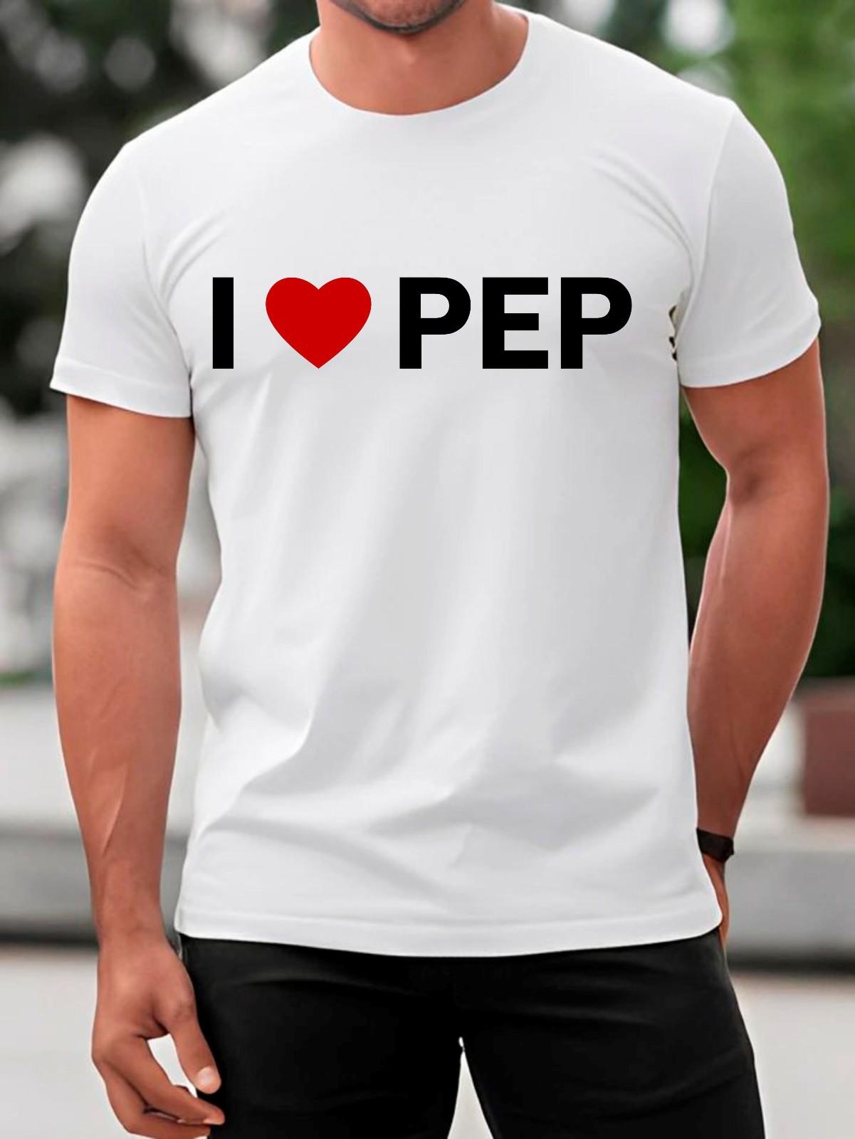 I Love Pep T-Shirt Funny Manchester City Football Fan Slogan Top Graphic Tee XL