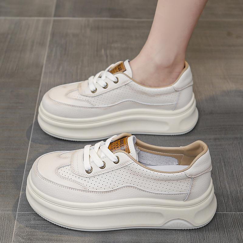 2025 New Style Women's Vulcanize Shoes with Increased Height and Thick Bottom for Casual Sports with  Single Shoes