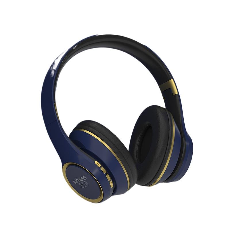 KH20 Earphones Over Ear Bluetooth Headphones Wireless Headset with Built-in Mic Soft Earmuffs Retractable Holder Connecting Audio Cable on Clearance