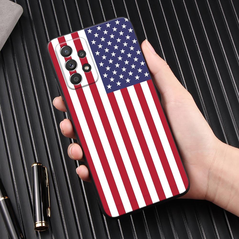 American USA Flag Star Phone Case For Samsung Galaxy A57 A56 A37 A55 A36 A26 A54 A52 A35 A34 A25 A17 A16 A15 A07 A06 Soft Cover
